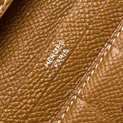 Pre Owned Hermes Cognac Epsom Leather Bearn Gusset Wallet