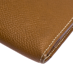 Pre Owned Hermes Cognac Epsom Leather Bearn Gusset Wallet