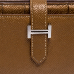 Pre Owned Hermes Cognac Epsom Leather Bearn Gusset Wallet