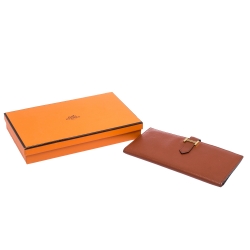 Pre Owned Hermes Etrusque Chevre Mysore Leather Bearn Gusset Wallet