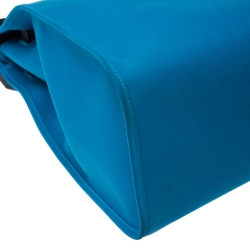 Pre Owned Hermes Blue Indigo/Blue Zanzibar Canvas and Leather Herbag Zip 39 Bag