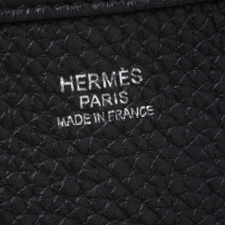 Pre Owned Hermes Black Clemence Leather Evelyne III GM Bag