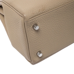 Pre Owned Hermes Trench Togo Leather Palladium Hardware Kelly Retourne 28 Bag