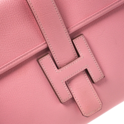 Pre Owned Hermes Rose Confetti Epsom Leather Jige PM Clutch