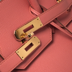 Hermes Flamingo Epsom Leather Gold Hardware Birkin 35 Bag