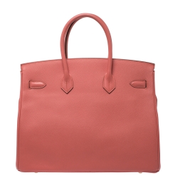 Hermes Flamingo Epsom Leather Gold Hardware Birkin 35 Bag