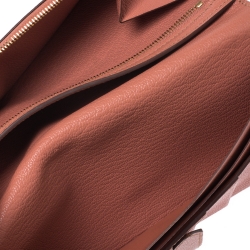 Pre Owned Hermes Rosy Chevre Mysore Leather Bearn Gusset Wallet