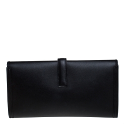 Pre Owned Hermes Black Swift Leather Elan Jige 29 Clutch