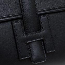 Pre Owned Hermes Black Swift Leather Elan Jige 29 Clutch