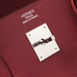 Hermes Rouge Vif Vache Liegee Leather Palladium Hardware Birkin 40 Bag