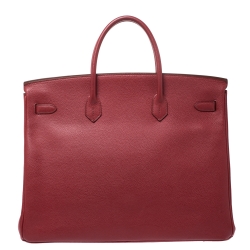 Hermes Rouge Vif Vache Liegee Leather Palladium Hardware Birkin 40 Bag
