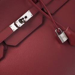 Hermes Rouge Vif Vache Liegee Leather Palladium Hardware Birkin 40 Bag