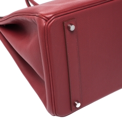 Hermes Rouge Vif Vache Liegee Leather Palladium Hardware Birkin 40 Bag