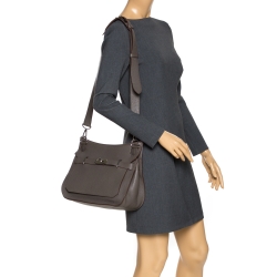 Pre Owned Hermes Taupe Grye Togo Leather Jypsiere 31 Bag