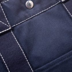 Pre Owned Hermes Dark Blue Canvas Deauville MM Bag