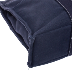 Pre Owned Hermes Dark Blue Canvas Deauville MM Bag