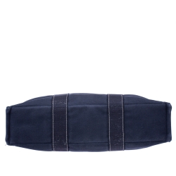 Pre Owned Hermes Dark Blue Canvas Deauville MM Bag