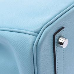 Hermes Blue Atour Leather Palladium Hardware Birkin 30 Bag