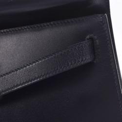 Pre Owned Hermes Black Calf Leather Gold Hardware Kelly Retourne 28 Bag