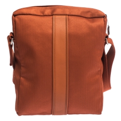 Hermes Orange Toile Canvas and Leather Acapulco Messenger Bag 