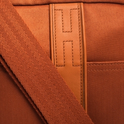 Hermes Orange Toile Canvas and Leather Acapulco Messenger Bag 