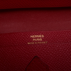 Pre Owned Hermes Vermillon Epsom Leather Bearn Card Holder
