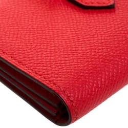 Pre Owned Hermes Vermillon Epsom Leather Bearn Card Holder
