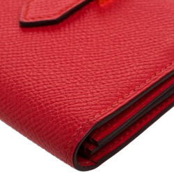 Pre Owned Hermes Vermillon Epsom Leather Bearn Card Holder