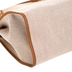 Pre Owned Hermes Natural/Beige Canvas and Leather Herbag Zip 39 Bag