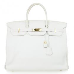 Hermes Blanc Togo Calfskin Gold Hardware Birkin 40