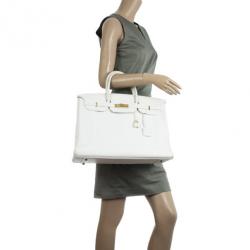 Hermes Blanc Togo Calfskin Gold Hardware Birkin 40