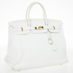 Hermes Blanc Togo Calfskin Gold Hardware Birkin 40