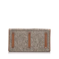Pre Owned Hermes Gray/Brown Wool Feu2Dou Tote Bag
