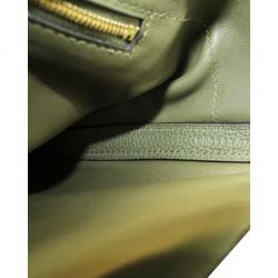 Pre Owned Hermes Oliver Green Togo and Swift Leather 24/24 35 Bag