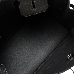 Hermes Graphite Clemence Leather Palladium Hardware Birkin 40 Bag