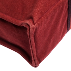Pre Owned Hermes Red Canvas Fourre Tout Tote