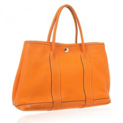 Pre Owned Hermes Canvas Leather Garden Party TPM Tote Bag