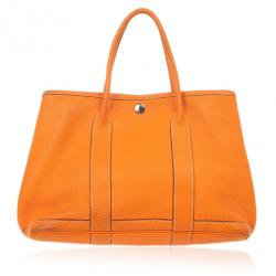 Pre Owned Hermes Canvas Leather Garden Party TPM Tote Bag