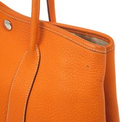 Pre Owned Hermes Canvas Leather Garden Party TPM Tote Bag