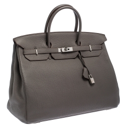 Hermes Etain Togo Leather Palladium Hardware Birkin 40 Bag