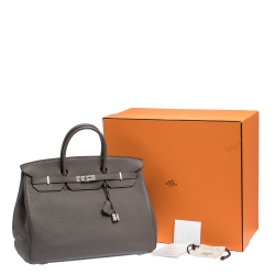 Hermes Etain Togo Leather Palladium Hardware Birkin 40 Bag