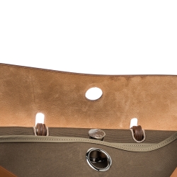 Pre Owned Hermes Natural/Khaki Canvas and Leather Herbag Zip 39 Bag