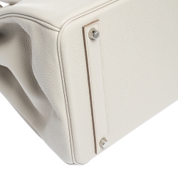 Hermes Gris Perle Togo Leather Palladium Hardware Birkin 35 Bag