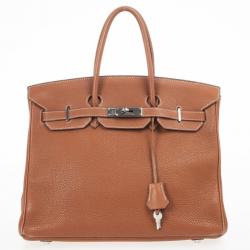 Hermes Brown Togo Birkin With Silver Hardware 35 CM