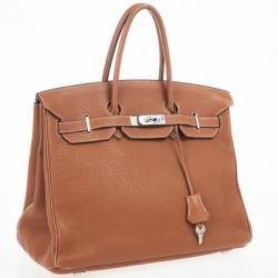 Hermes Brown Togo Birkin With Silver Hardware 35 CM