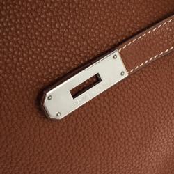 Hermes Brown Togo Birkin With Silver Hardware 35 CM