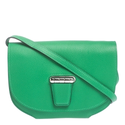 Pre Owned Hermes Green Bamboo Evercolor Leather Mini Convoyeur Shoulder Bag