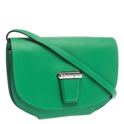 Pre Owned Hermes Green Bamboo Evercolor Leather Mini Convoyeur Shoulder Bag