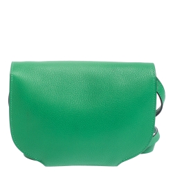 Pre Owned Hermes Green Bamboo Evercolor Leather Mini Convoyeur Shoulder Bag