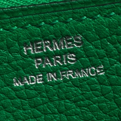 Pre Owned Hermes Green Bamboo Evercolor Leather Mini Convoyeur Shoulder Bag